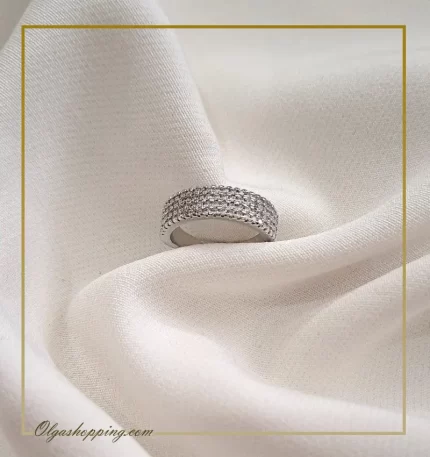 انگشتر حلقه زنانه نگین دار نقره ای