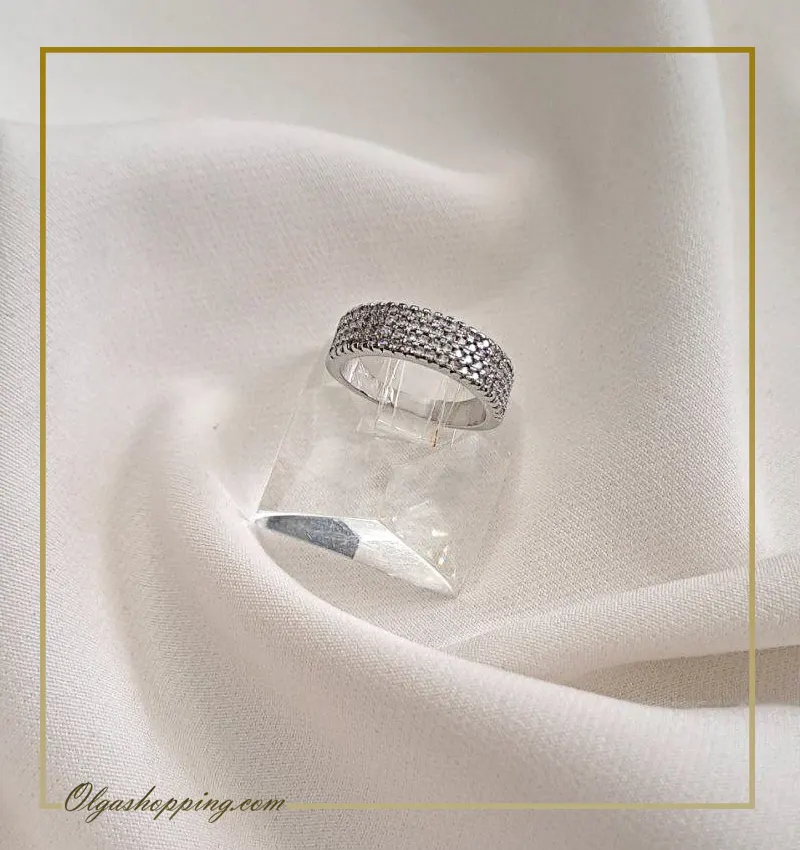 انگشتر حلقه زنانه نگین دار نقره ای انگشتر حلقه زنانه نگین دار نقره ای