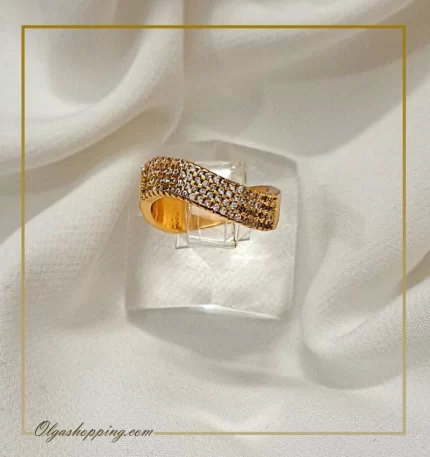 خرید بدلیجات | انگشتر پر نگین موج دار