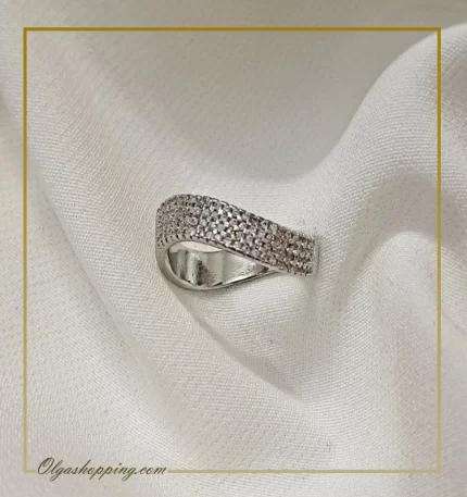 خرید بدلیجات | انگشتر پر نگین موج دار